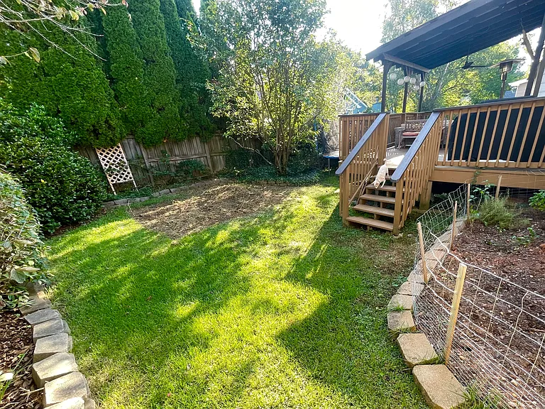 Fenced in backyard