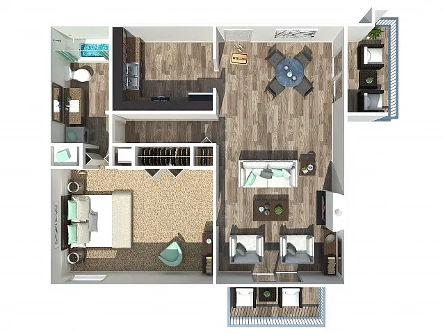 Floor plan 1 Bedroom 1 Bath 800