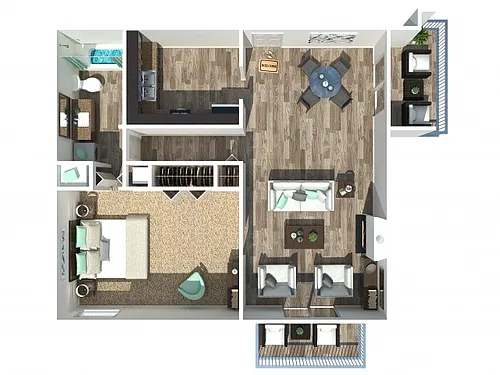 Floor plan 1 Bedroom 1 Bath 800