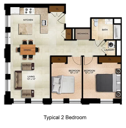 Floor plan 2 Bedroom