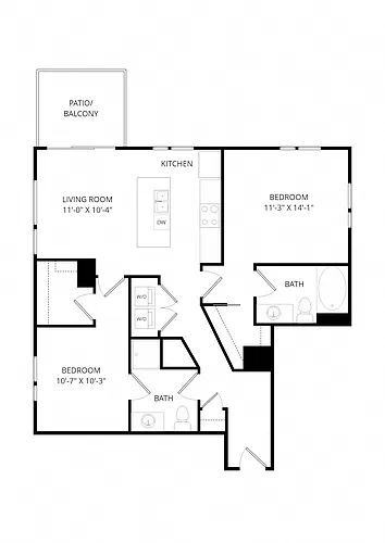 Floor plan C01 2X2