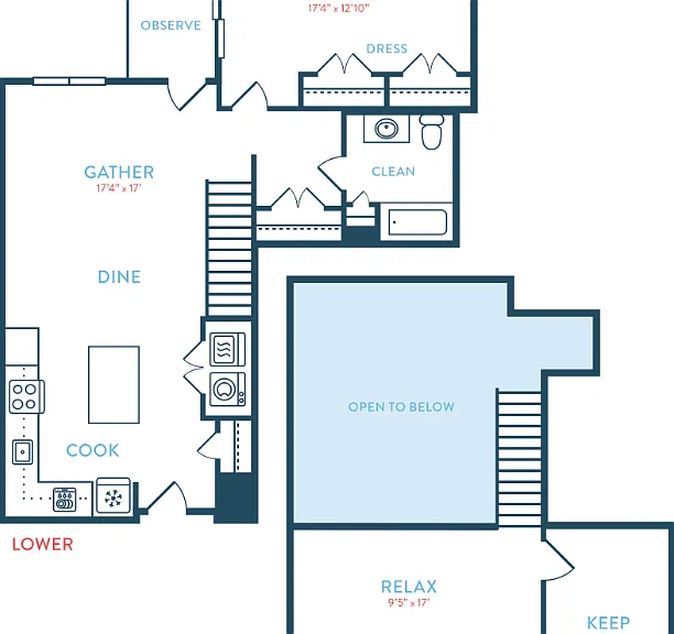 1276 Waypointe A4 Loft Floorplan Diagram