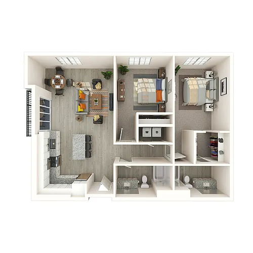 Floor plan 2 Bed/2 Bath