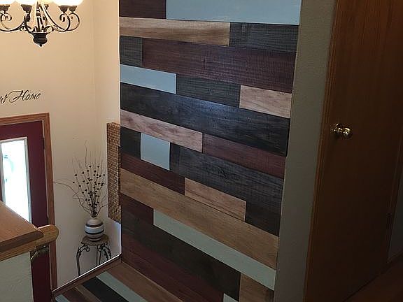 Pallet wall from front door