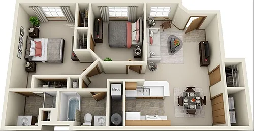 Floor plan Talladega - Renovated w/Granite, 1st floor