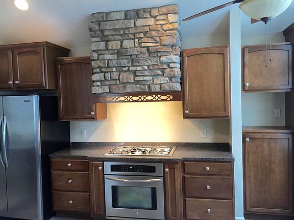 Kitchen View with Stone Hood