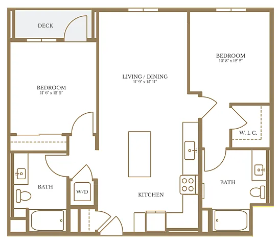 Floor plan 2 Bed/2 Bath-11A