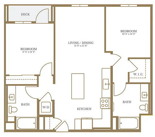 Floor plan 2 Bed/2 Bath-11A