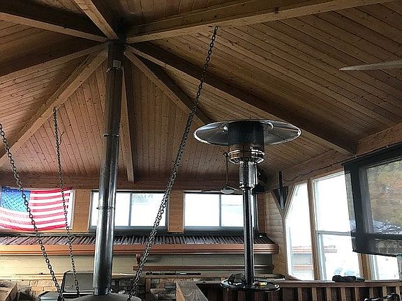 Covered Deck with Fire place