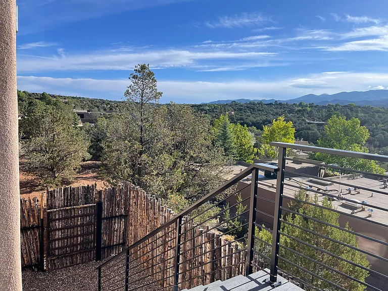 View from the side of the back yard on the upper deck