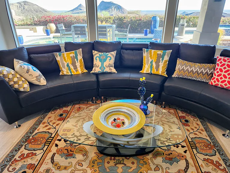 Plenty of luxurious leather seating await your and your guests