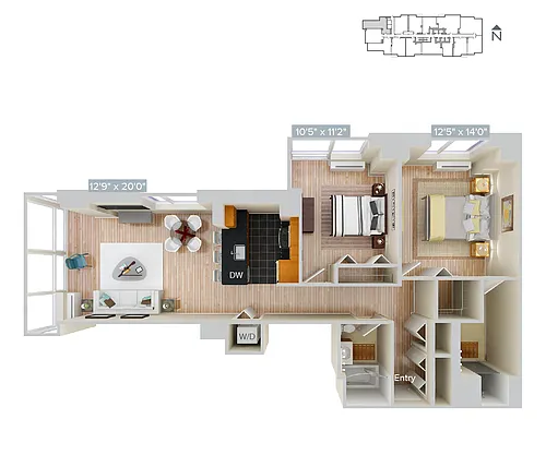 Floor plan Furnished-f-B17-1129