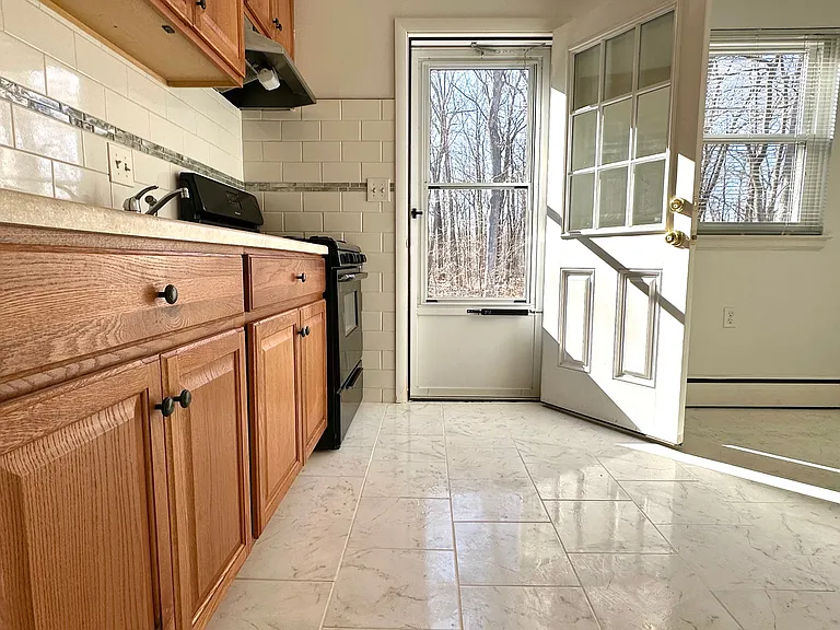 Ceramic tile floor in kitchen