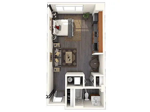Floor plan Studio | 490 sqft