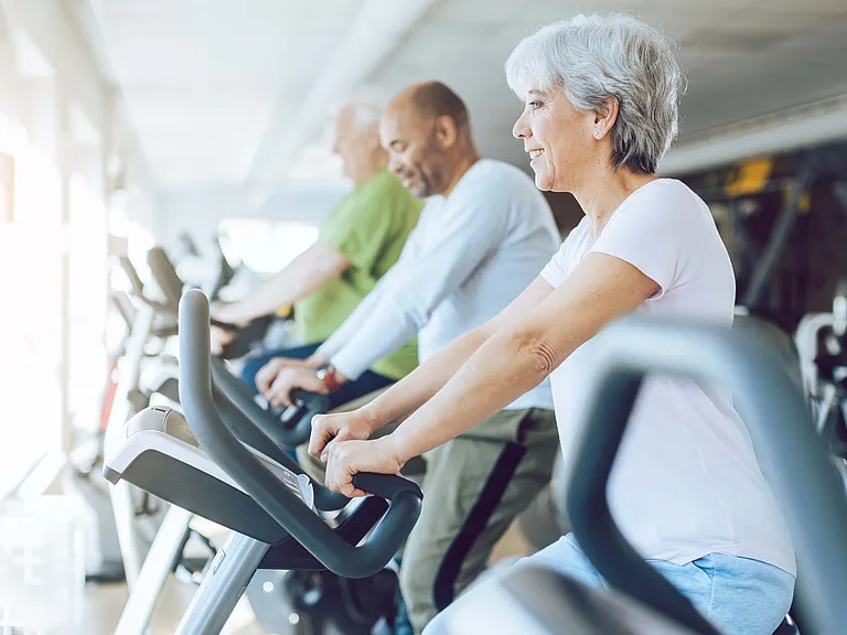 group on fitness bikes