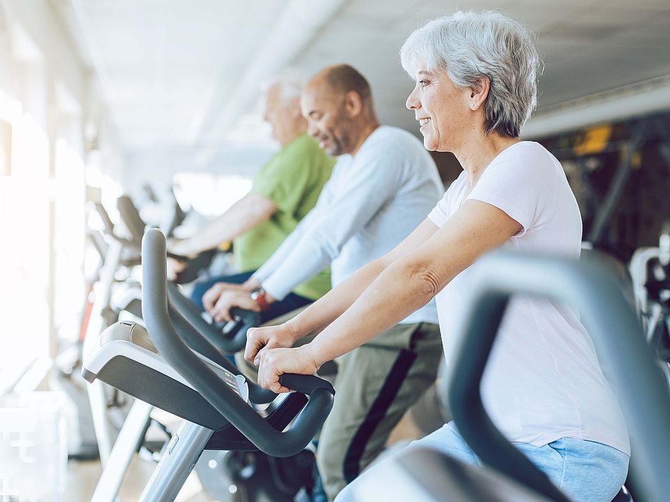 group on fitness bikes