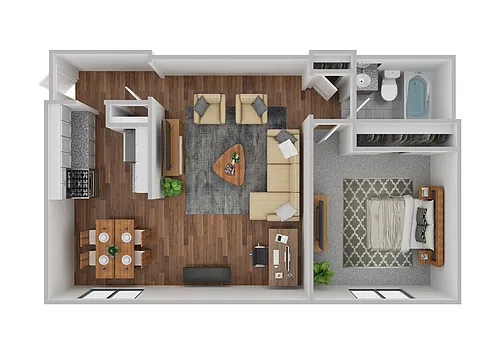 Floor plan 1 Bedroom/1 Bath