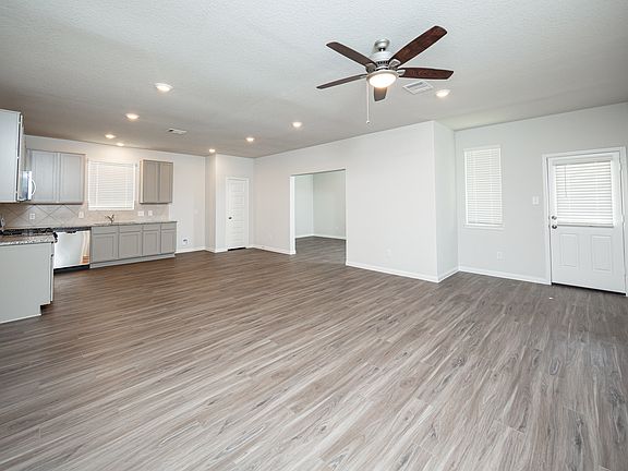 Family Room to Dining Area, Kitchen, and Flex Room