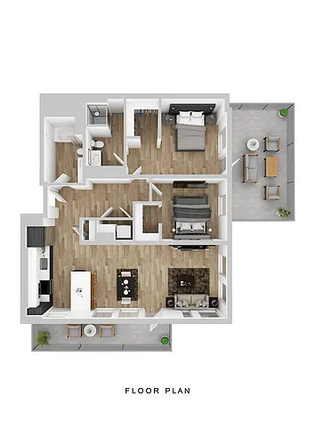 Floor plan Cascara - 2 Bed C1 Two Patios
