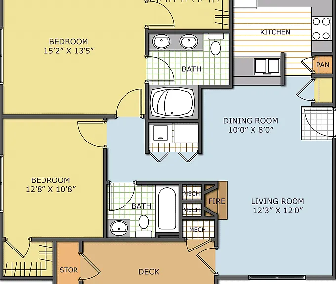The Palmer - Carlisle - 2 Beds - 2 Baths - 1075 Sq. ft.