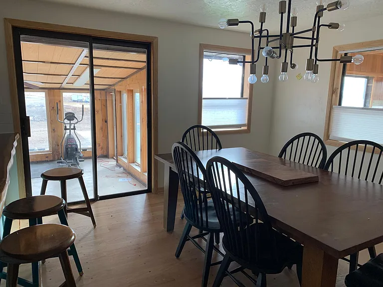 Dining room with sun room attached