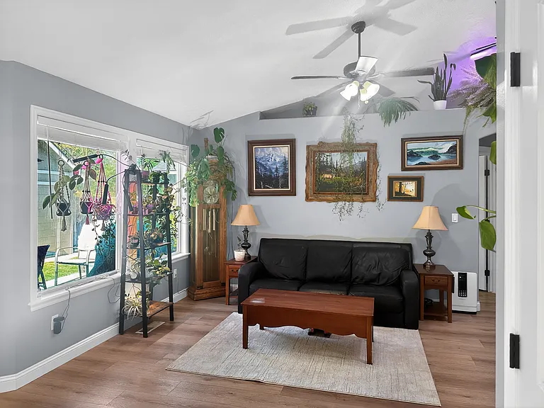 Living room, open to kitchen and dining