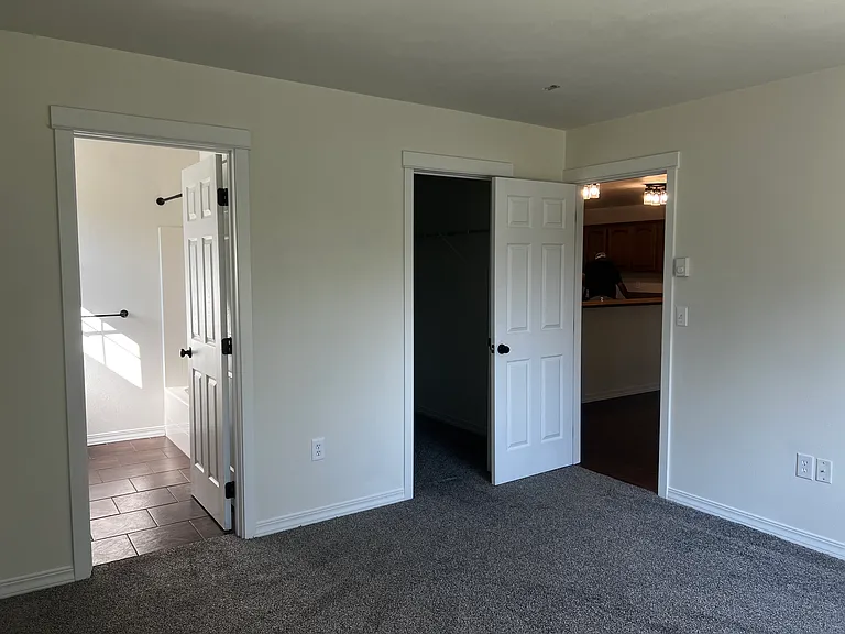 Master bedroom off kitchen/dining area