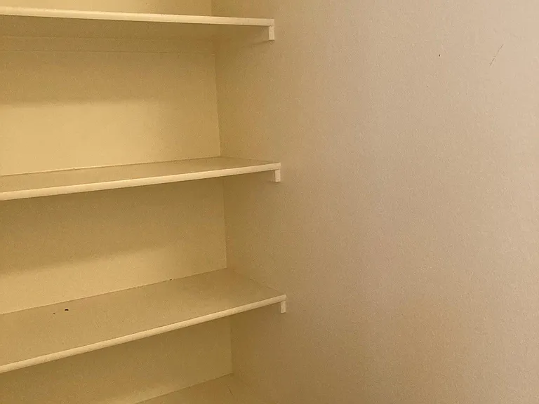 Shelves in master bedroom closet