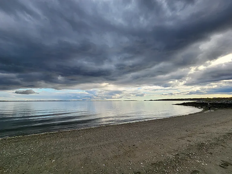 Beach access at low tide.