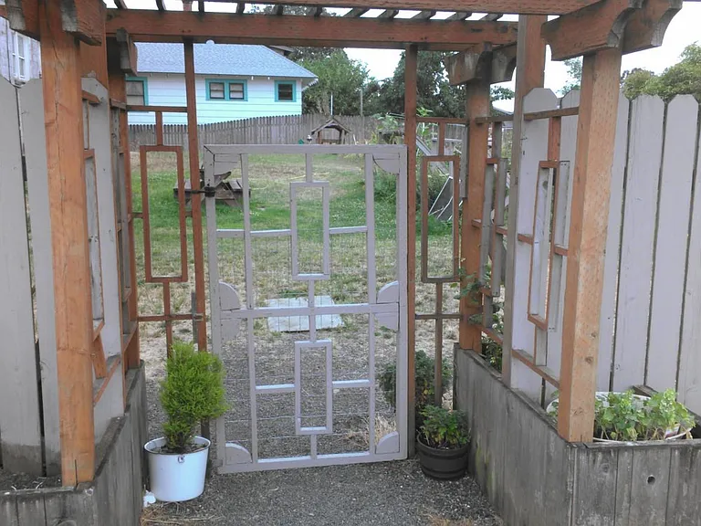 Gated entry to garden