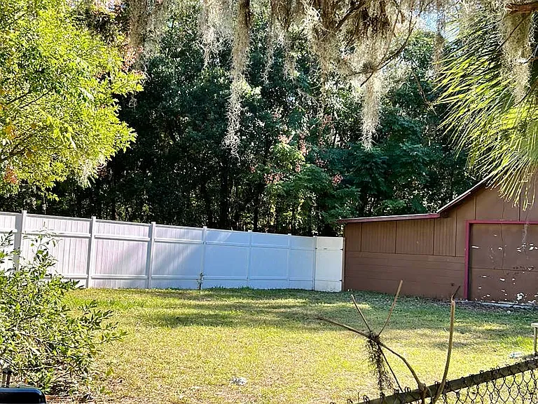 Fenced backyard