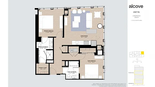Floor plan Alcove Two Bedrooms 09 Tiers 1 & 2