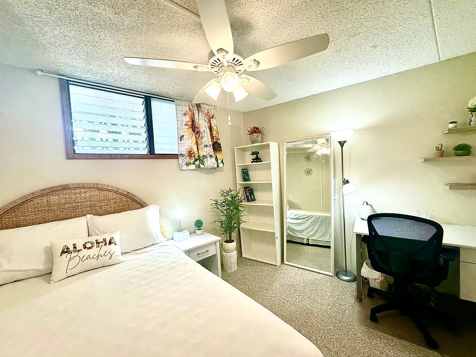 Bedroom has window facing cool side to the mountain.