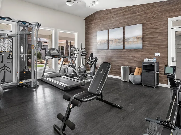 Enjoy multiple cardio and strength training options offered to our residents for an efficient workout at home.