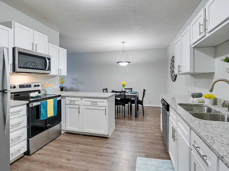 Renovated Kitchen Featuring Vinyl Wood-Style Flooring