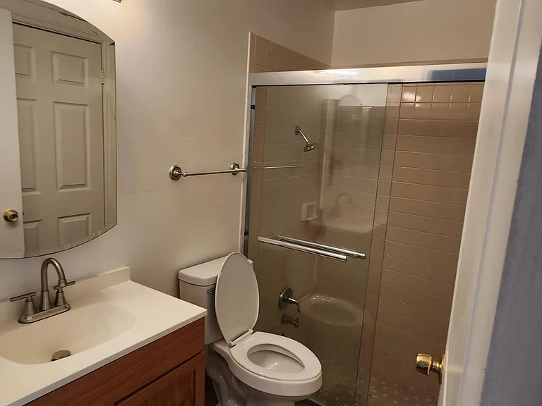 bath with step in shower
