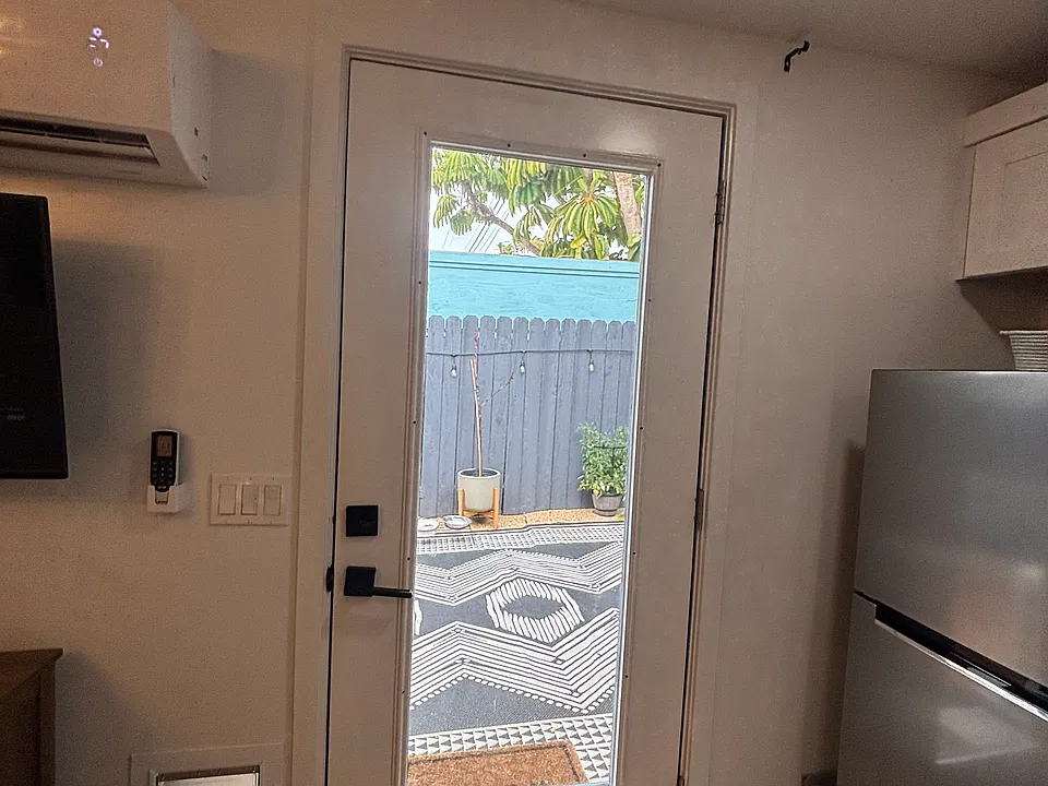 full light front door to private yard