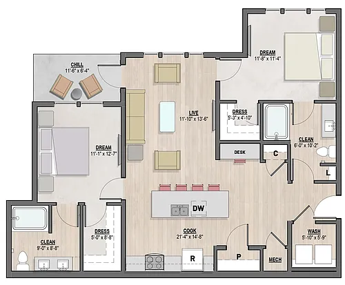 Floor plan Bellevue I