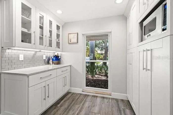 coffee bar, pantry storage