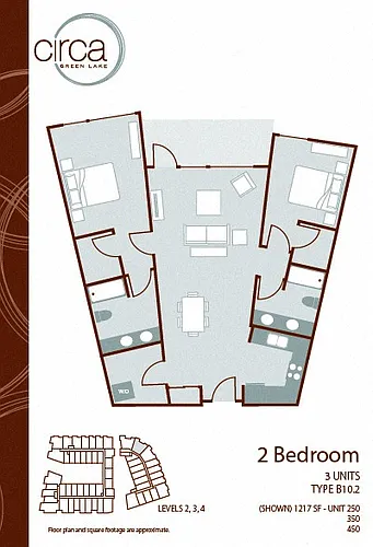 Floor plan 2 Bedroom 2 Bath - B10.2