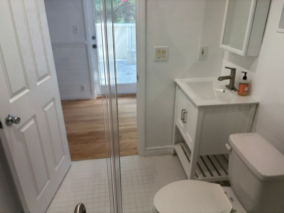 View from waterfall shower