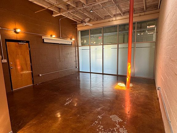 Living area seen from the the beginning of the kitchen/dining area.