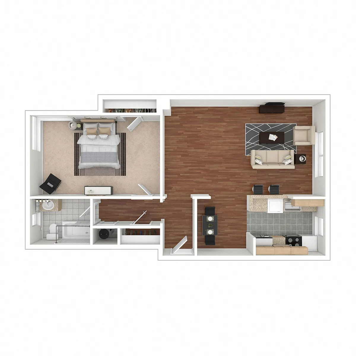 Floor plan 1 Bedroom Floorplan GC