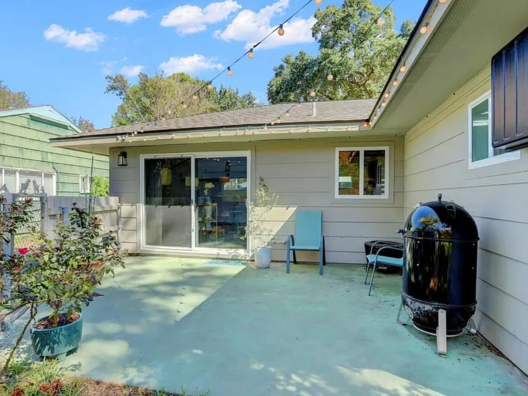 Backyard patio area