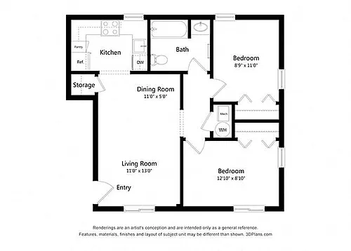 Floor plan Two Bedroom