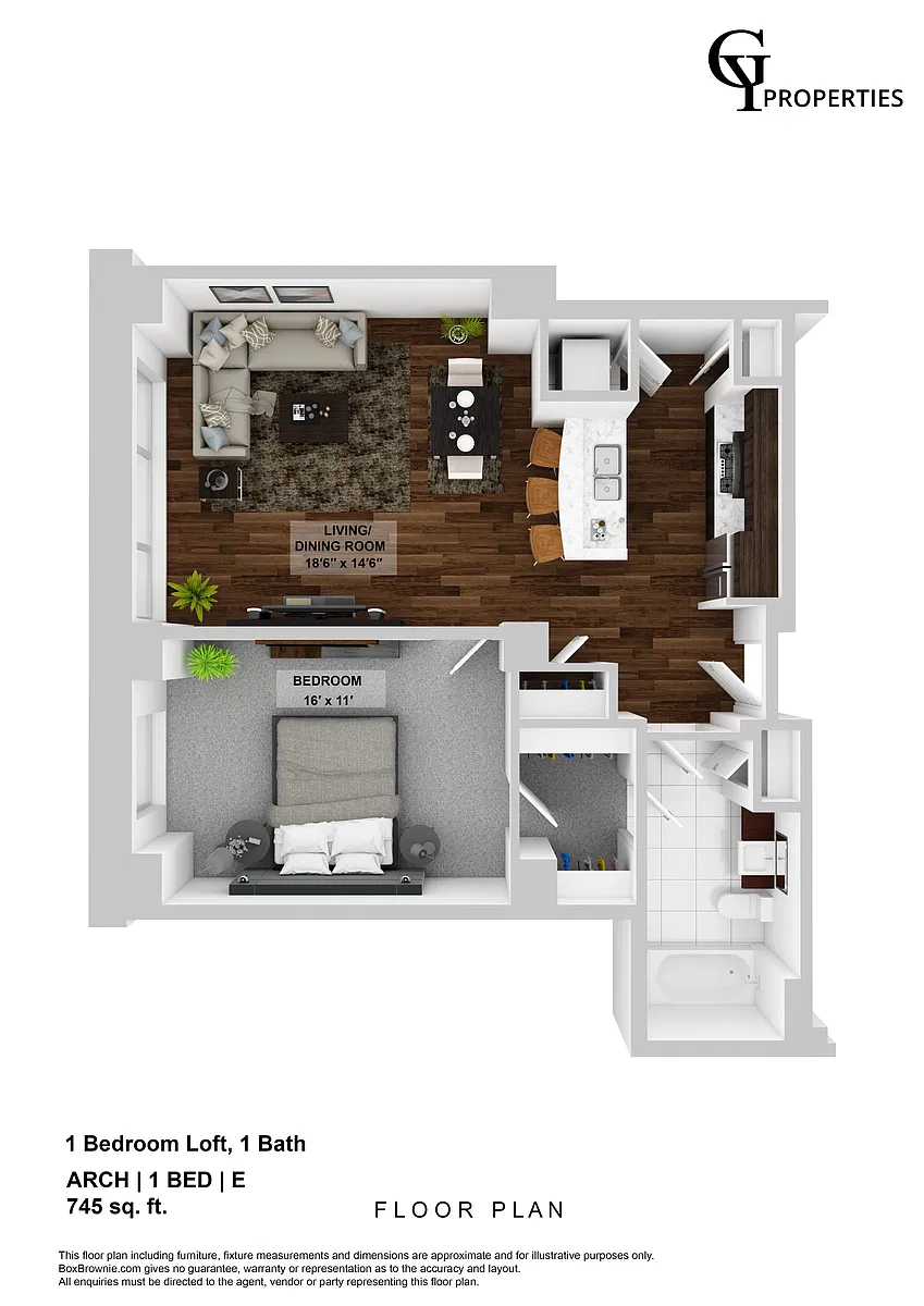 Floor plan ARCH 1 BED E