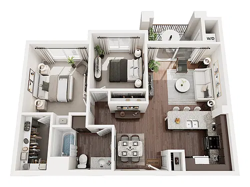 Floor plan 2 Bedroom 1 Bath
