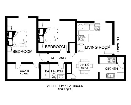 Floor plan 2x1A - Semi