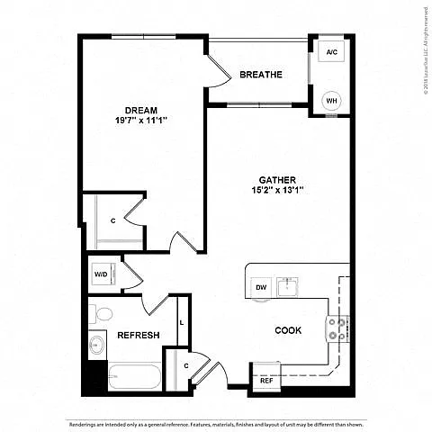 Floor plan 1L w/ Balcony
