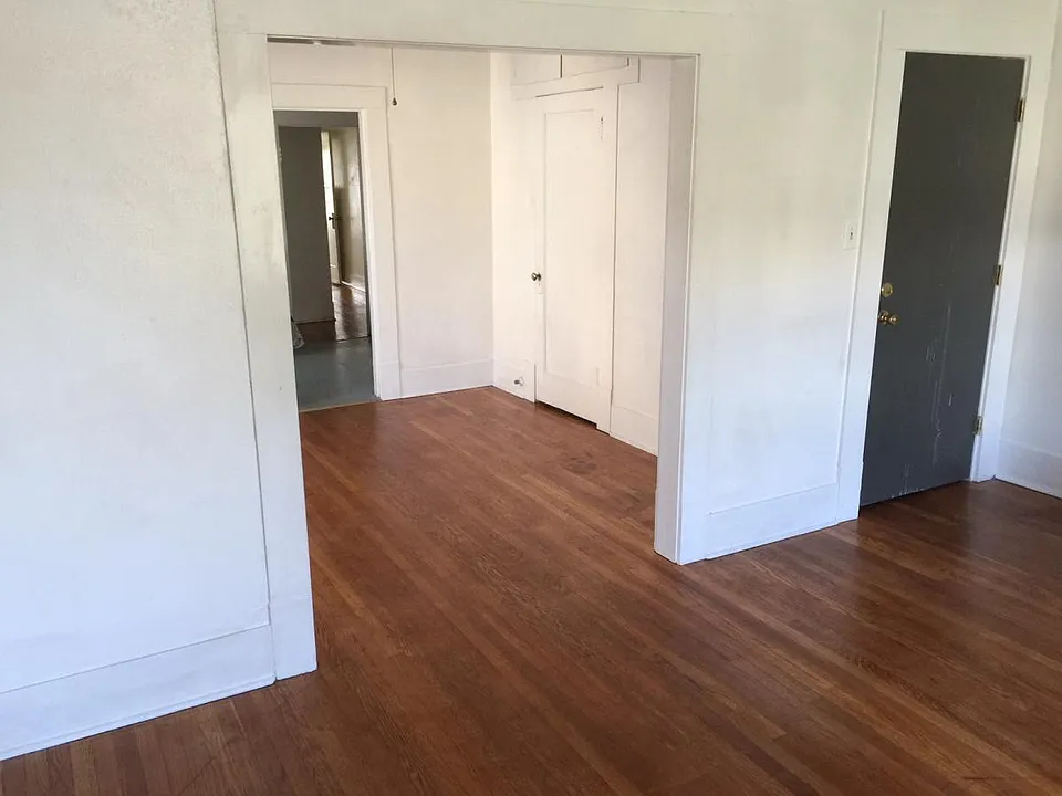 living room down to kitchen